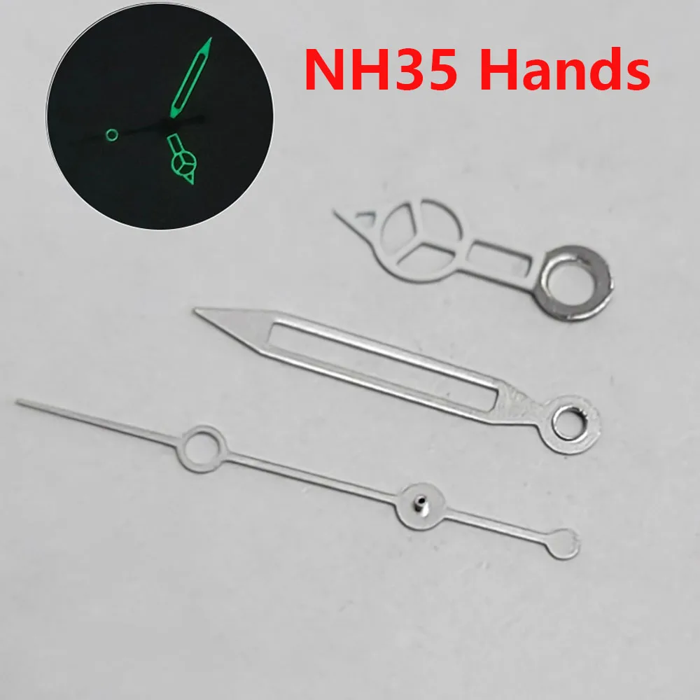 

NH35 Hands Green Luminous Watch Hands for NH35 NH36 Movement Three-pin Hollow Watch Pointer Needles Modified Accessories