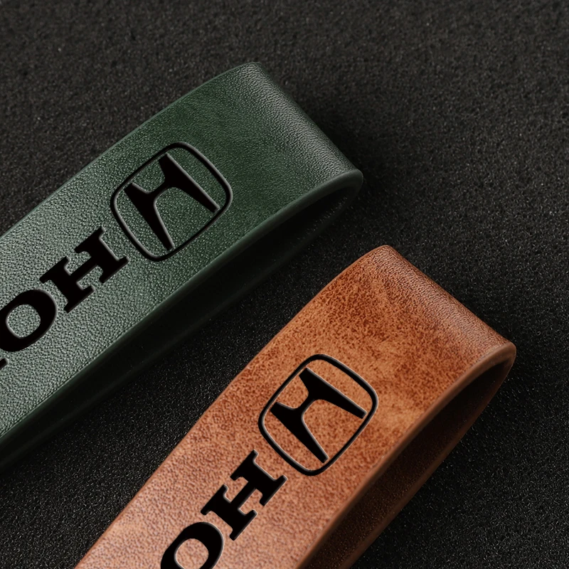 Car Logo Keychain High Quality Leather Key Ring Accessories For Honda Civic Fit Accord City Vezel CR-V S660 Odyssey HR-V Insight view 5
