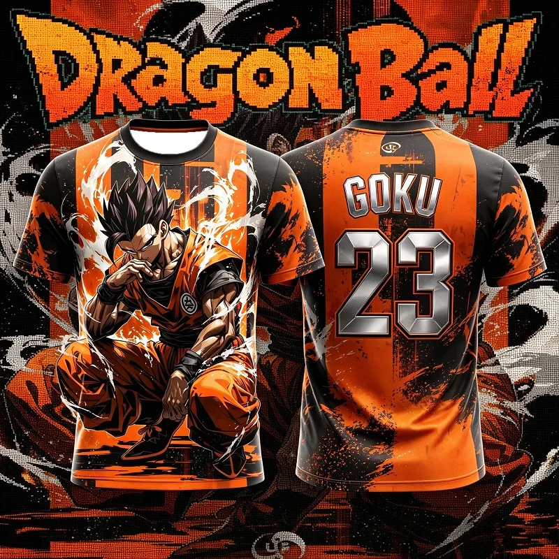 2026 Anime Fußballtrikot Dragon Ball Herren Damen Oversize T-Shirt Sommer Schnelltrocknend Sport Atmungsaktiv Oversize Cosplay T-Shirt – Detail 6