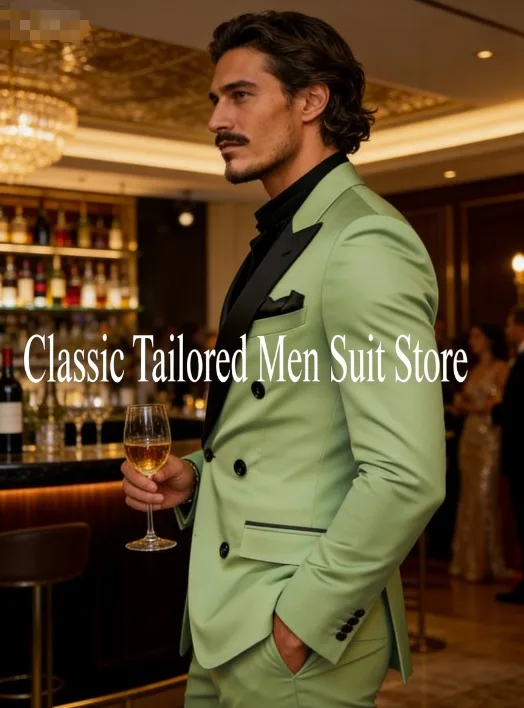 

Мужской деловой костюм-двойка Slim Fit: модный пиджак и брюки для свадьбы, торжественных мероприятий и ужинов