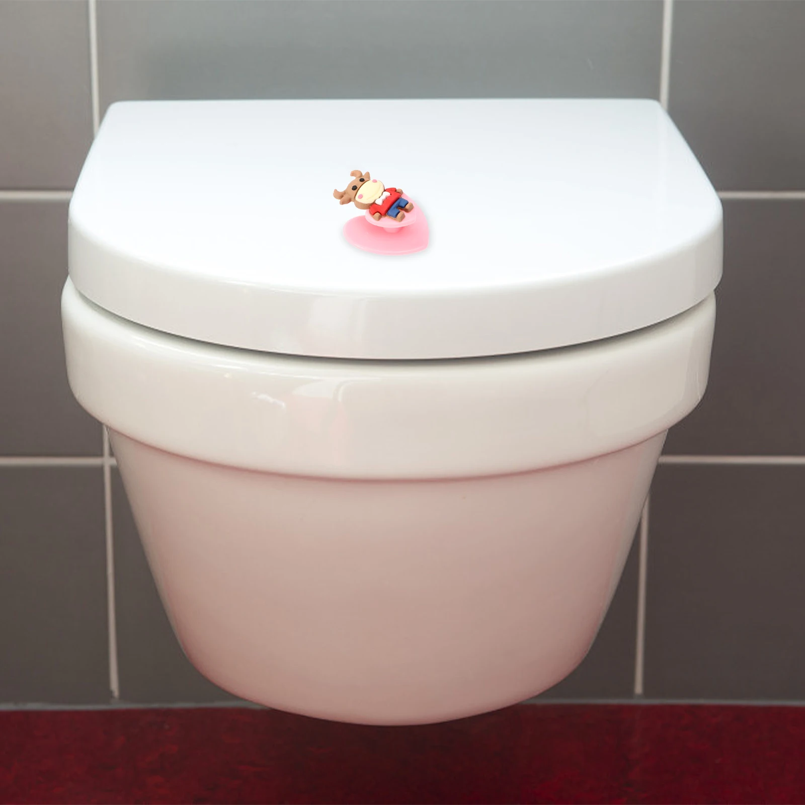 

5pcs Heart Shape Seat Cover Lifter Handle Red Simple Design Easy Installation Home Hotel Dorm Use Toilet Lid for Toilet