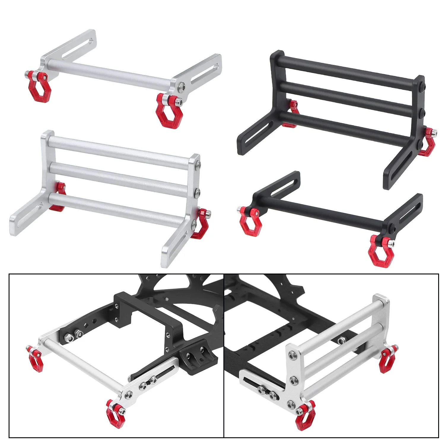 

Металлический регулируемый передний и задний бампер, расширенный 5 мм для 1/10 осевого SCX10 TRX4 LCG, детали для обновления шасси радиоуправляемого автомобиля