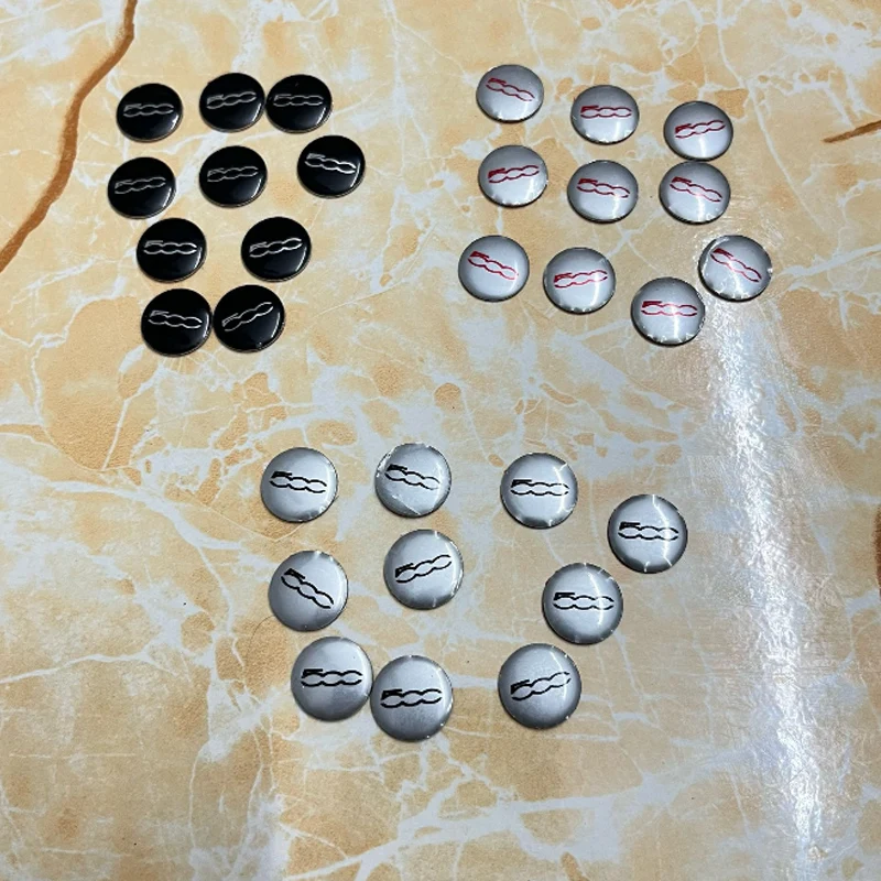 14 مللي متر 10 قطعة شارة شعار السيارة عن بعد مفتاح ملصقات ديكور لشركة فيات 500 شعار أبارث 595 695 الباندا بونتو برافو ستيلو اكسسوارات #1