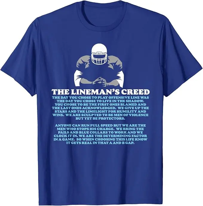 Offensivliner-Gelübde: Leben im Schatten O-Line T-Shirt Y2k Defensivliner-Ausrüstung Sportbekleidung Football-Sprücher-T-Shirt Neuheit – Detail 10