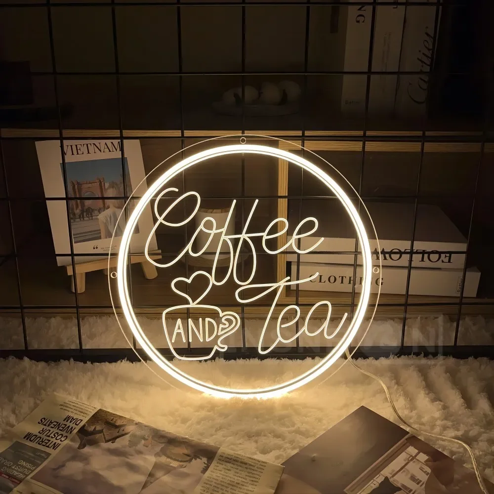 

12 Colors Coffee and Tea Neon Sign Grave Custom Personal LED Light For Coffee Bar Teahouse Decoration Neon Sign To Room Wall