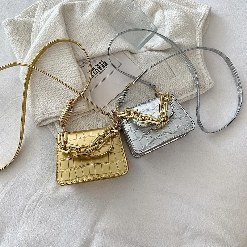 Mini sacs en cuir PU pour femmes, sac à bandoulière, porte-monnaie, rouge à lèvres, argent, écouteur, évaluation, mignon, initié, or, argent, mode