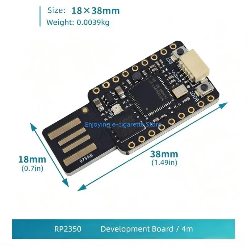 USB-A-Entwicklungsplatine mit RP2350-Prozessor, GPIO-Header-Zugriff und Statusleuchte für Firmware-Übungen und -Studien Y4QF – Detail 6