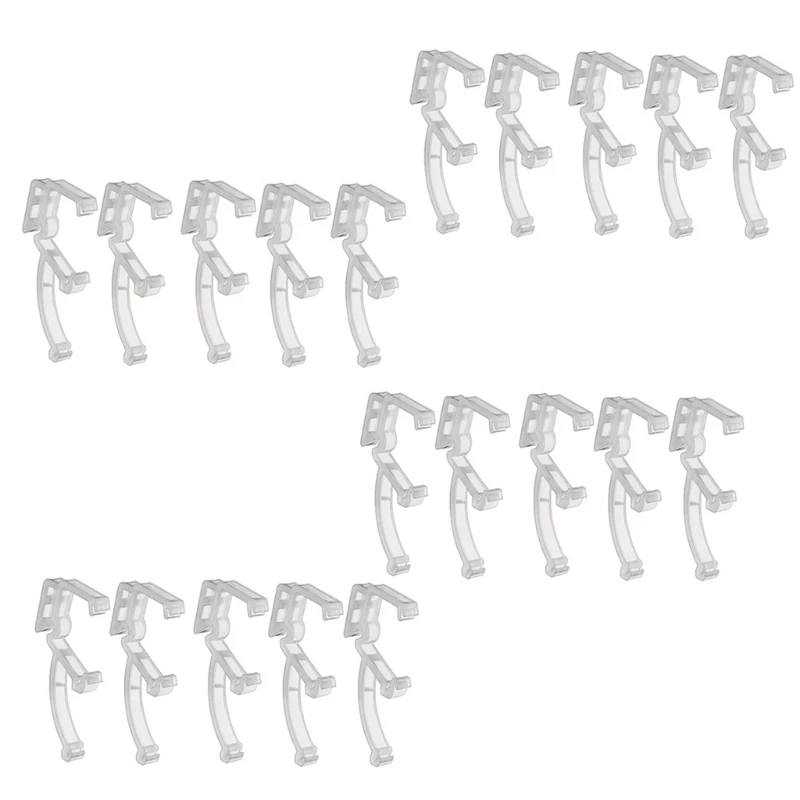 Drapery Hardware Plastic Valance Retainer Clips 20 Pieces Clear Valance Holder Easy Installation for 1In Blinds Repair Dropship