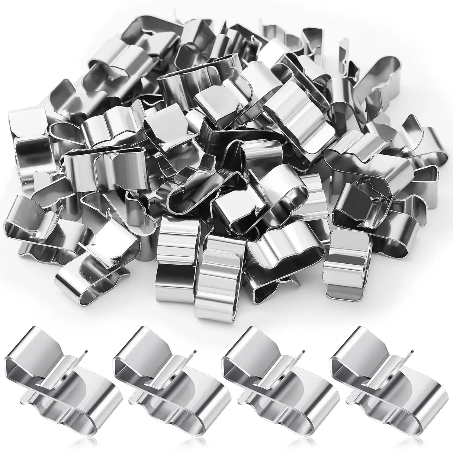 50Pcs Solar Panel Wire Clip For 2x6mm Stainless Steel Cable Trailer Photovoltaic Clamps Clip Organizer For PV Wiring Boat
