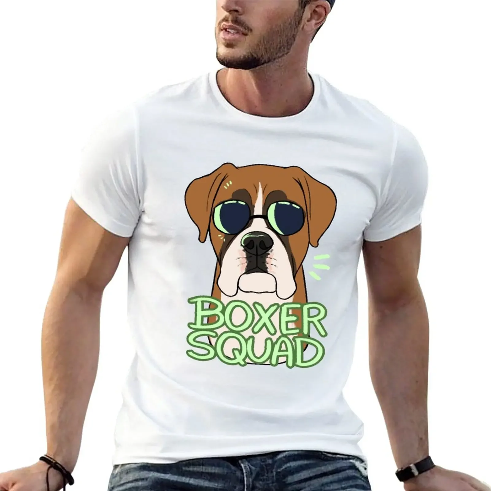 BOXER SQUAD T-Shirt boys whites summer top slim fit t shirts for men