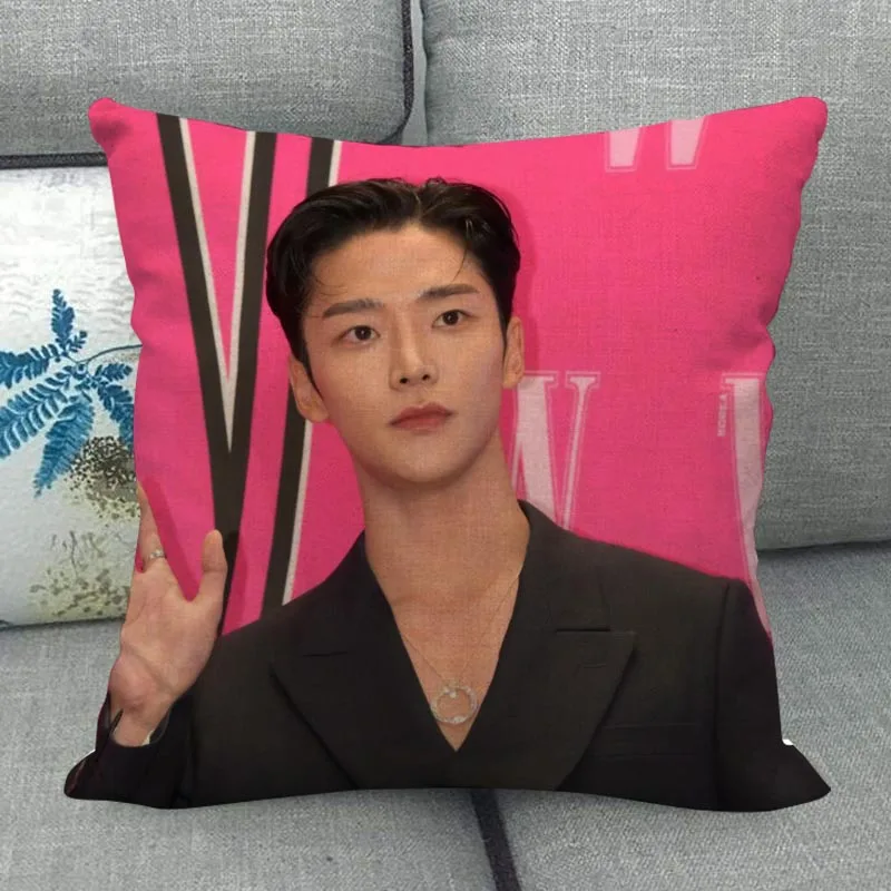 Custom Rowoon Pillowcase Wedding Decorative Cotton Linen Pillow Case For Home PillowCover 45X45(One Sides)