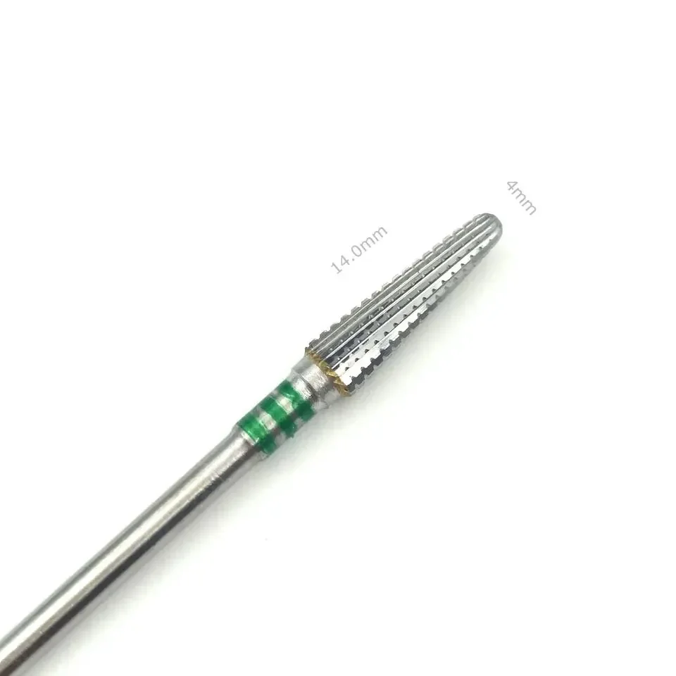 Long Cone Carbide Nail Drill Bits 3/32 Cuticle Clean Burr Rotary Milling Cutters for Manicure Electric Drills