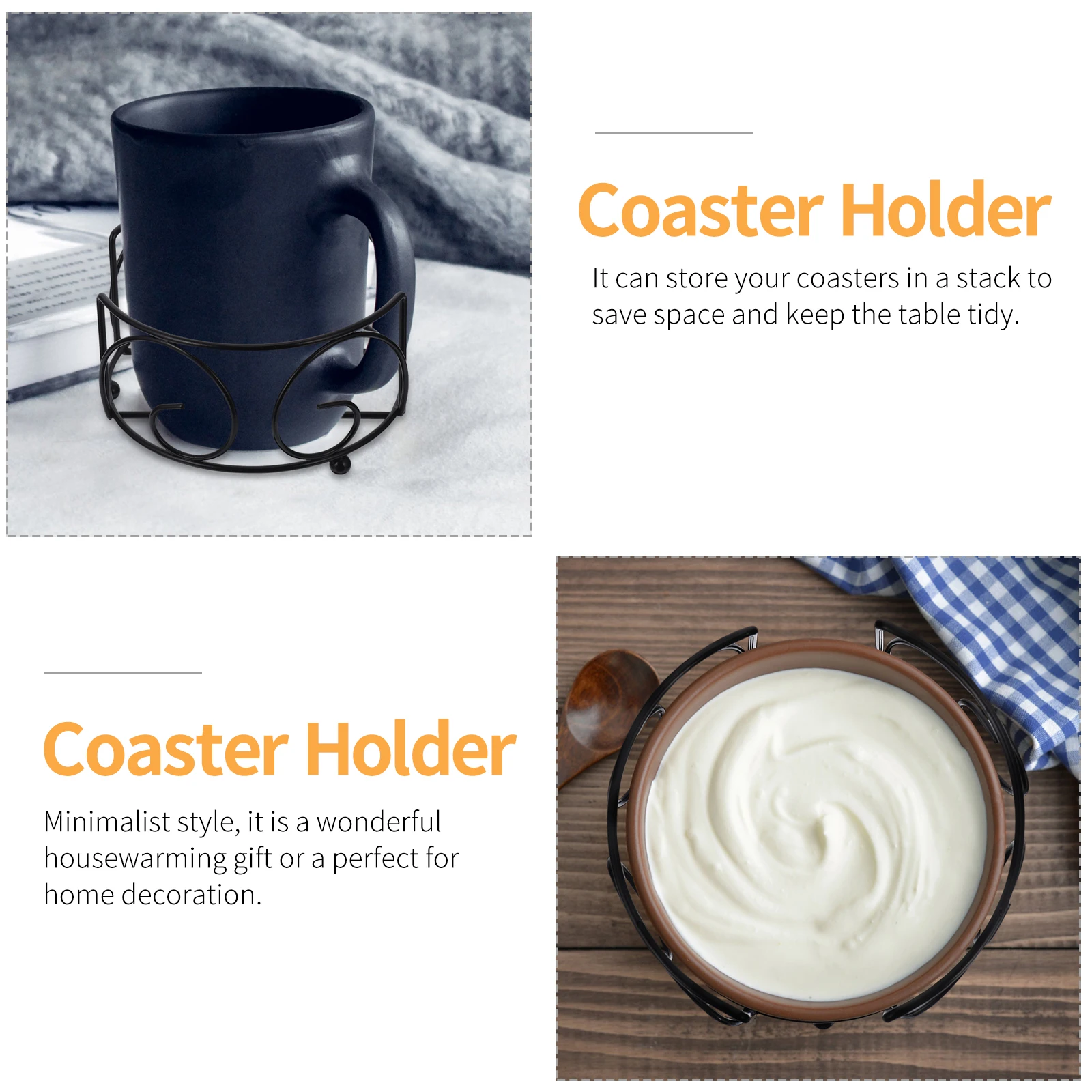 

Holder Iron Metal Rack Simple Placemat Storage Kitchen Gadget For Home Office Hotel Drink Coaster Organizer Round Coaster Stand