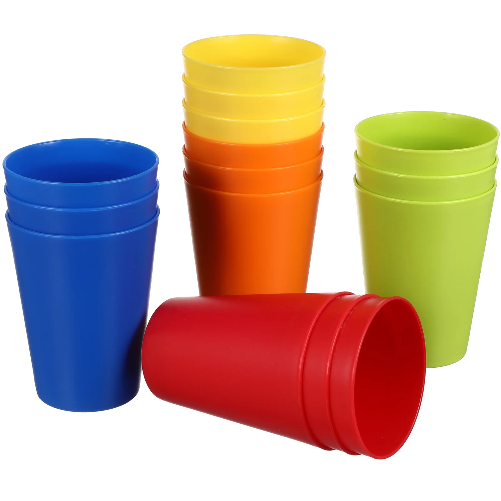 

TOYMYTOY 15pcs Reusable Plastic Cups Unbreakable Toddler Cups Bright Colored Kids Drinking Cups for Home Party