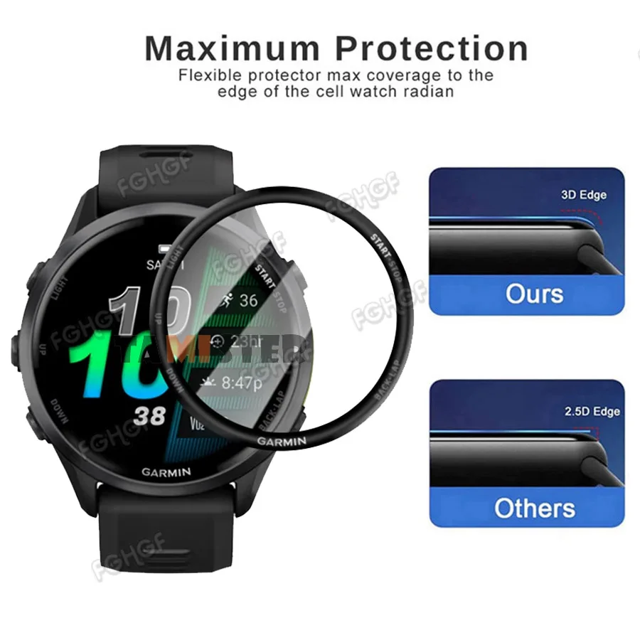 Anti-scratch Screen Protector For Garmin Forerunner 970 570 47mm 42mm Smart Watch Full Cover Protective Film Accessory Not Glass image 5
