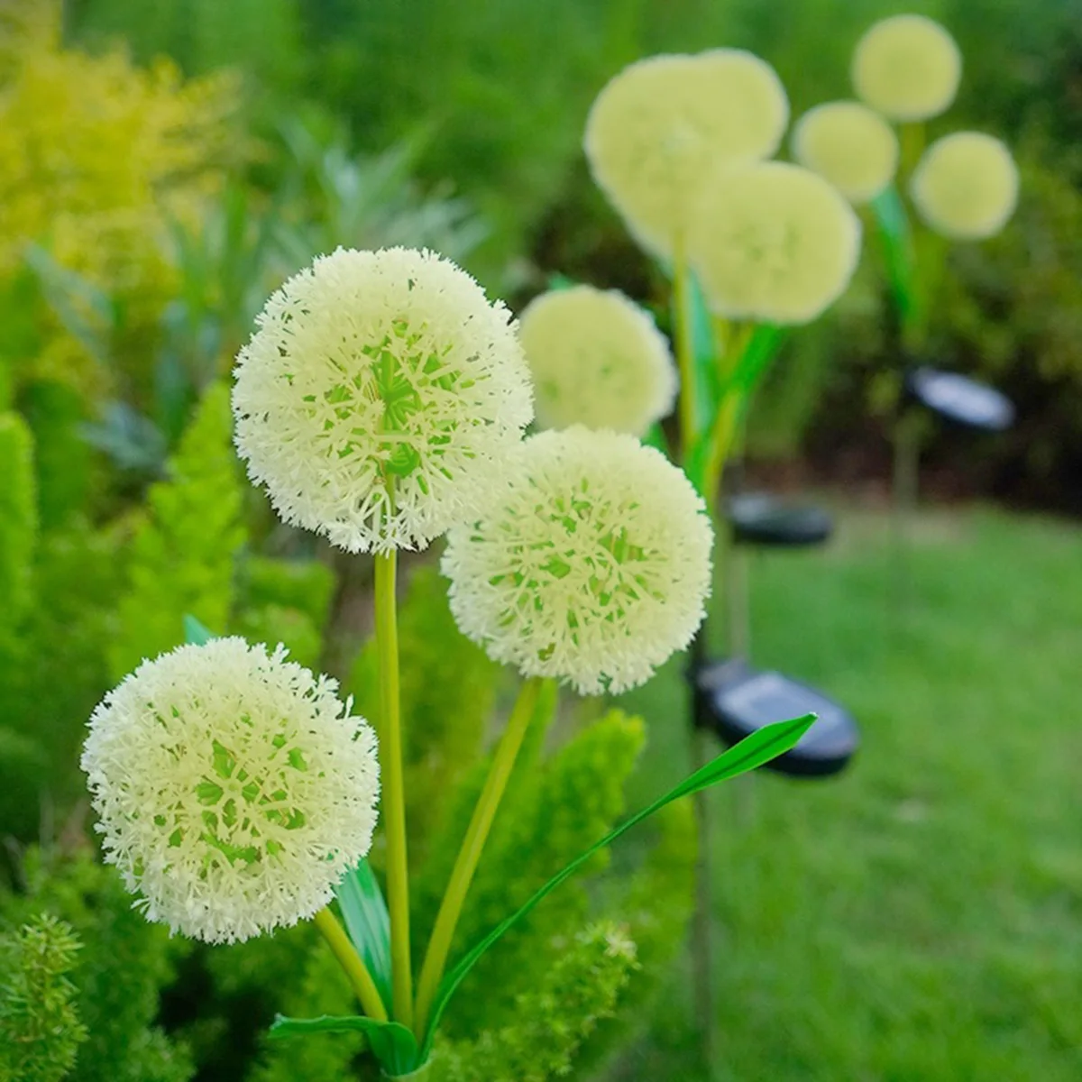 Solar Outdoor Lights Deco,42LED 2Modes 3IN1 Solar Dandelion Flowers Waterproof Solar Powered for Garden,Yard Decor (Warm White)