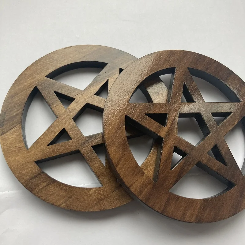 Wood pentagram altar props Ritual Divination Wicca witchcraft supplies for altar table Decorations  NJ70614