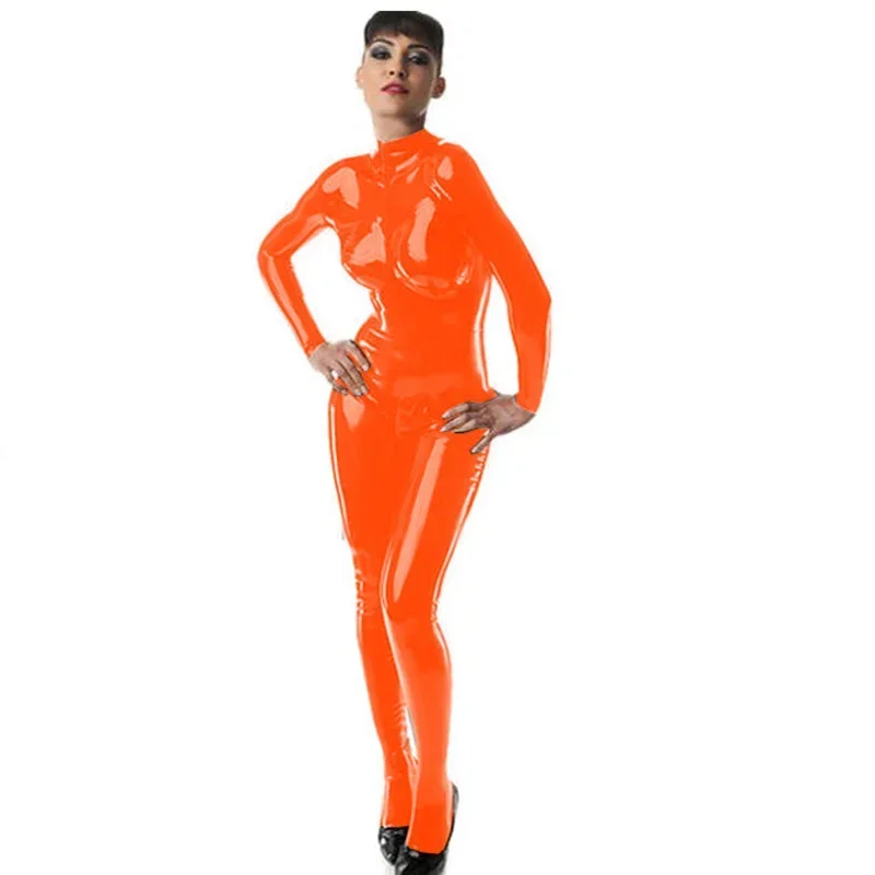 Macacão de manga longa para mulheres gola alta magro bodysuit feminino uma peça macacão clubwear pólo dança trajes 7xl