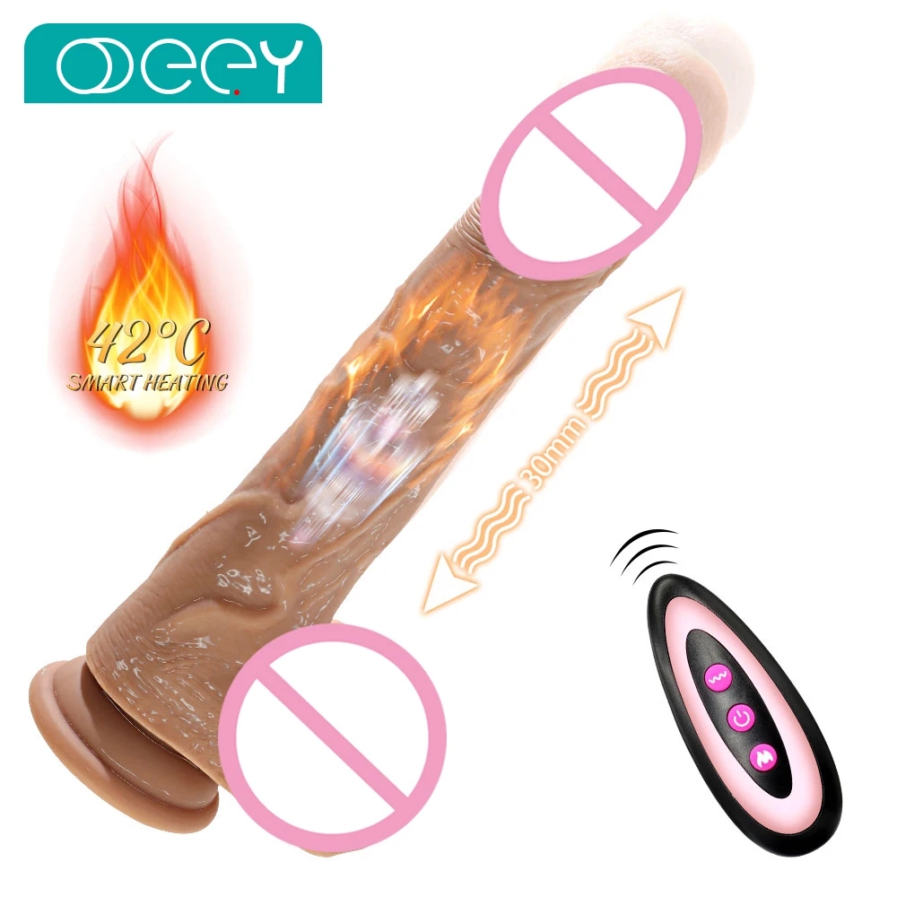 Remote Control Thrusting Realistic Dildo Vibrator G Spot Telescopic Or Swing Big Penis Stimulator Suction Cup Sex Toys for Women