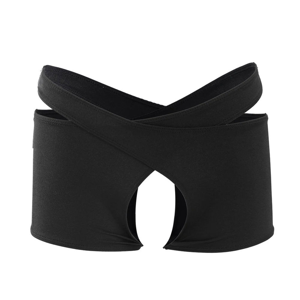 

Sexy Low Rise Underwear Mens Cross Bandage Crotchless Panties Cotton Blend Briefs High Stretch Shorts Underpants Erotic Lingerie