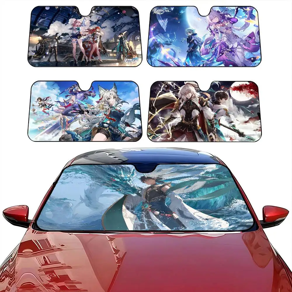 

H-Honkai S-Star R-Rail Windshield Sun Shade For Car SUV Truck Front Window Sun Shade Accessory Visor Protector Shield Cover