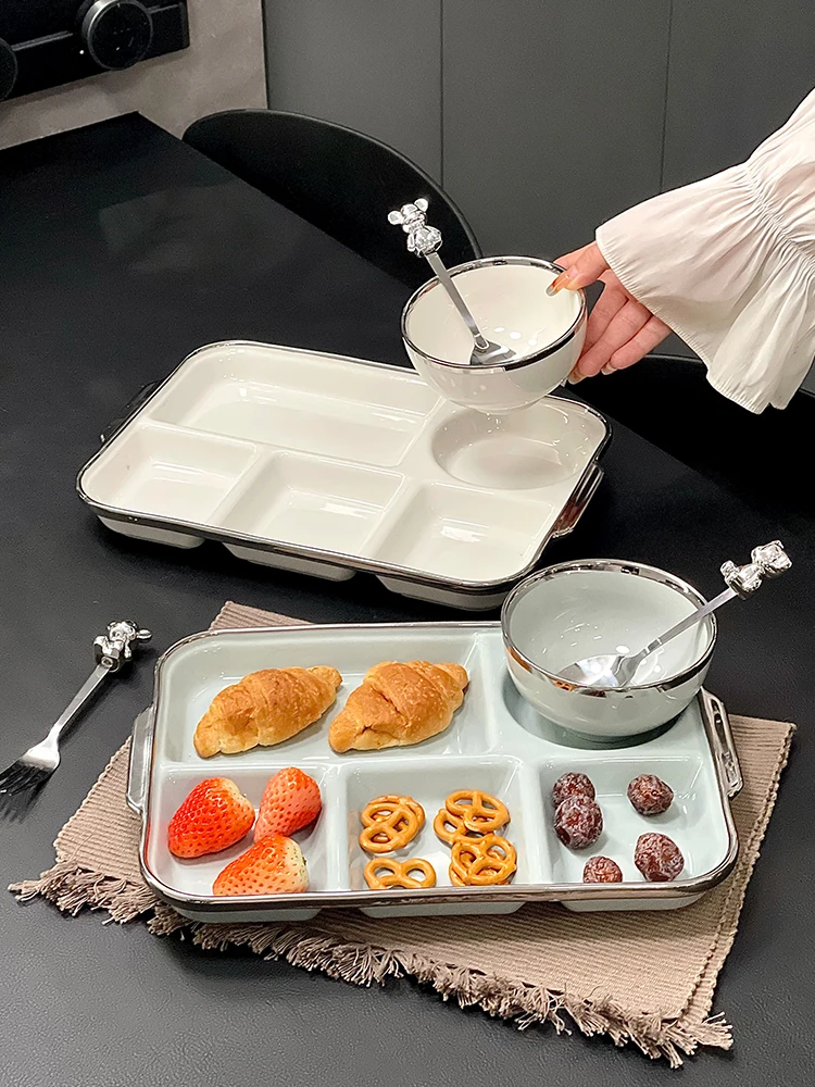 elegant-ceramic-meal-plate-nordic-style-long-rectangle-single-person-serving-dish-quantitative-control-diet-dishwasher-safe