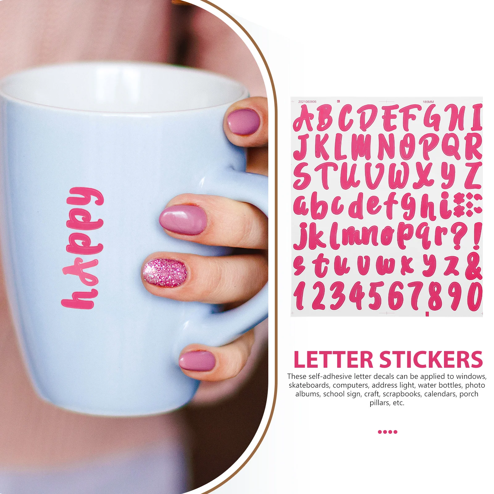 

5 Sheets Name Letter Stickers DIY Self-Adhesive Removable Vinyl Decals for Mailbox Bottle Window Car Office Use