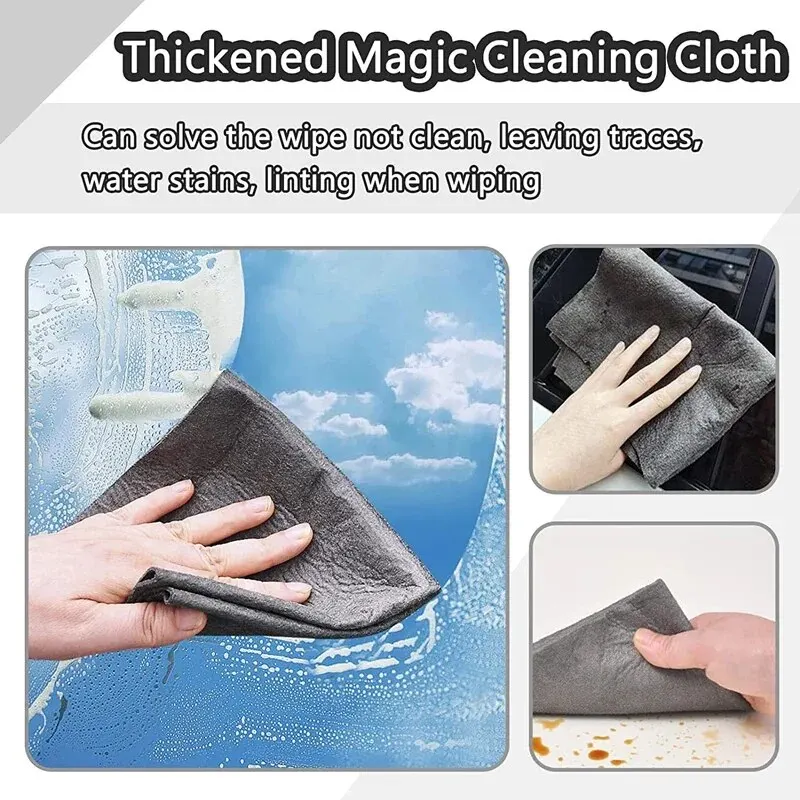 10pcs/set Thickened Magic Cleaning Cloth No Trace No Watermark Reusable Microfiber Rag Quickly Clean Towels Scouring Pad