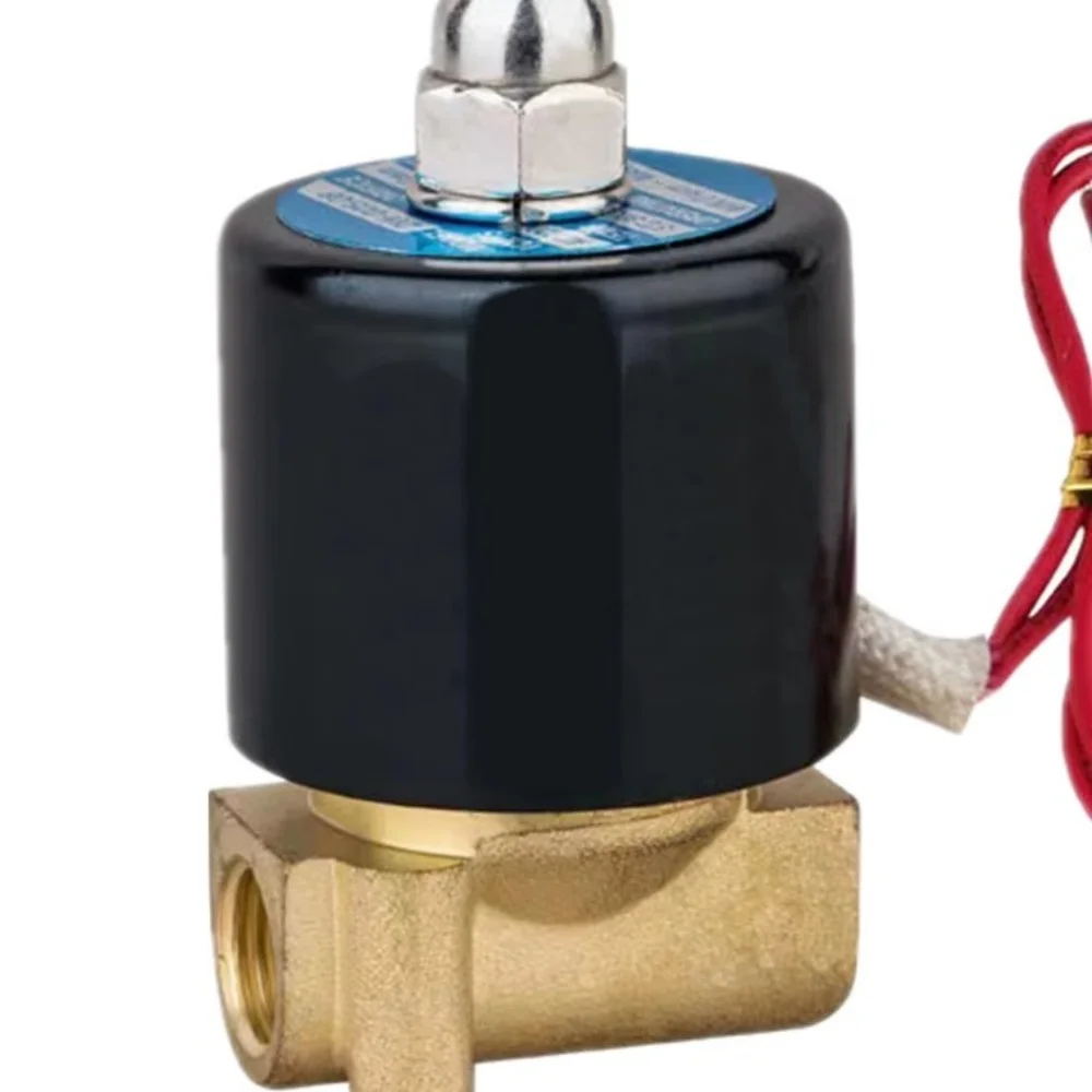 Válvula Solenoide eléctrica de cobre, interruptor de flujo de salida de aire de agua destilada 2W025-08 24V DC G1/4"