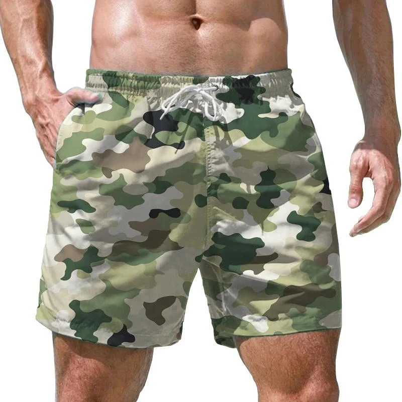 

Модные мужские пляжные шорты с камуфляжным 3D принтом, большие спортивные штаны для серфинга в тренажерном зале, купальники, праздничные плавки, детская одежда