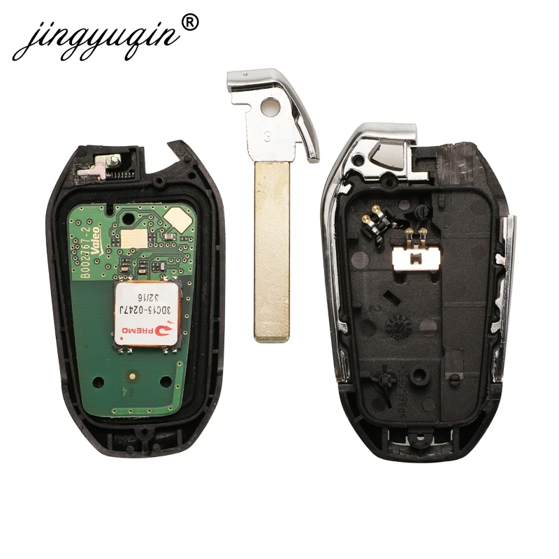 Jingyuqin dla Citroen DS4 DS5 433MHz PCF7953 ID46 Hitag2 Chip inteligentny Keyless Go VA2 HU83 oryginalne części zdalny klucz 3BTN oryginalna fabryka