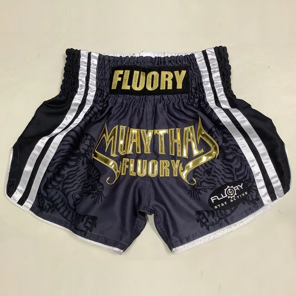 FLUORY MTSF98 MMA Fighting Muay Thai Shorts Boxeo Boxer Training Sports High Quality Kick Boxing Fitness Athletic  Pants For Kid