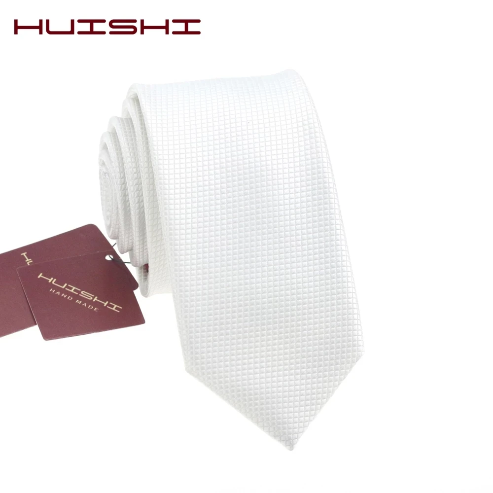 Luxury Neck Ties For Men Solid Color White Tie Business Party Shirt Collar Neckties Waterproof Slim Tie Wedding Man Accessories