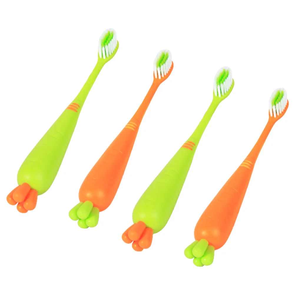 

4 шт., детская зубная щетка с мягкой щетиной, ручная детская зубная щетка с героями мультфильмов, эргономичный дизайн для ежедневного использования, путешествий, дома