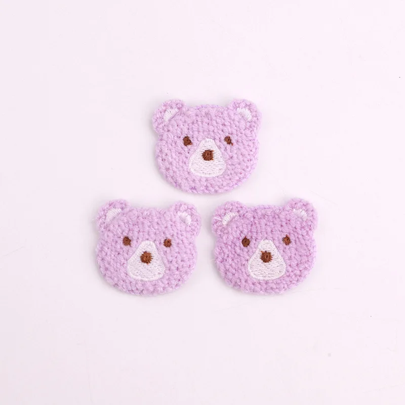 Embroidery Applique Badge Sew On Patches, Patch Teddy Bear de malha, DIY para roupas, chapéus infantis e mochila, 15PCs