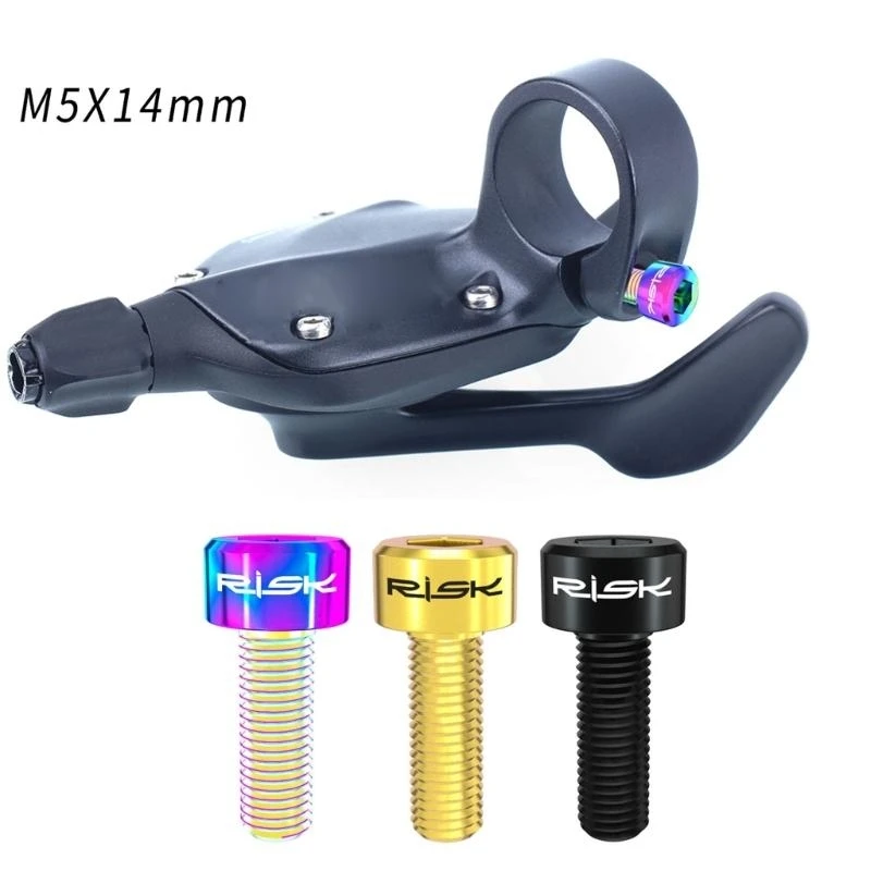 G6DE 2pcs/lot M5x14mm Stem Bolts for Titanium Alloy MTB Mountain Bike Ultralight Brake Fixed Handle Bolts Cycling Scr