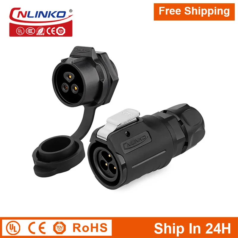 Cnlinko LP16 Plastic 3pin M16 Aviation Docking Plug Panel Socket Wire Joint Termination Electrical Power Connector Free Shipping