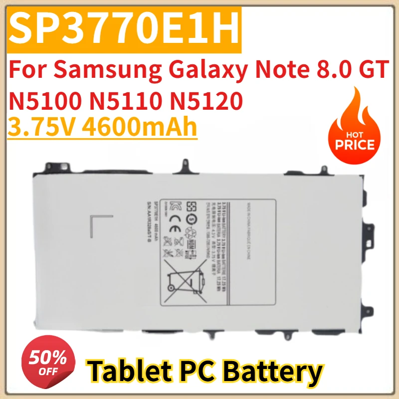 

Tablet PC Battery 3.75V 4600mAh SP3770E1H For Samsung Galaxy Note 8.0 GT N5100 N5110 N5120 Replacement Battery New High Quality