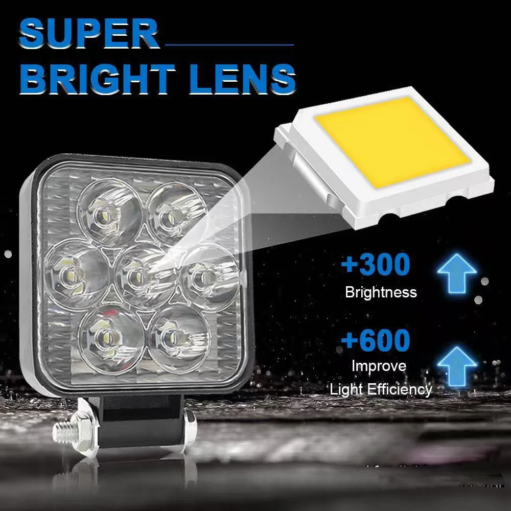 2,5-дюймовый рабочий свет, точечный прожектор, 12 В/24 В, водонепроницаемый внедорожный вспомогательный свет для джипа, грузовика, квадроцикла, UTV, комбинированный луч для лодки