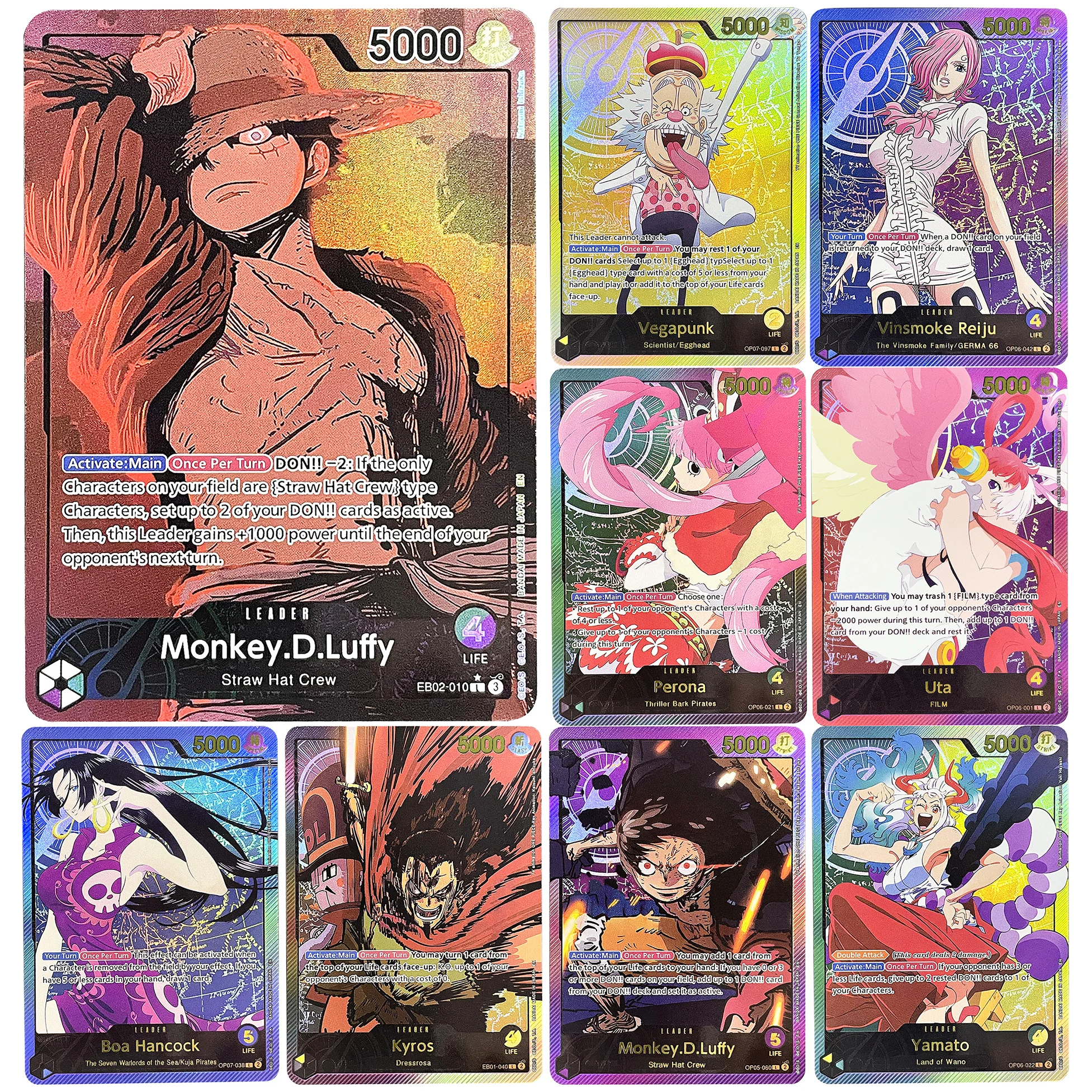 PROXY One Piece Leader Cards for Desktop Games VEGAPUNNK LUFFY High-Quality Collectible Gather Cards Anime Themed Game