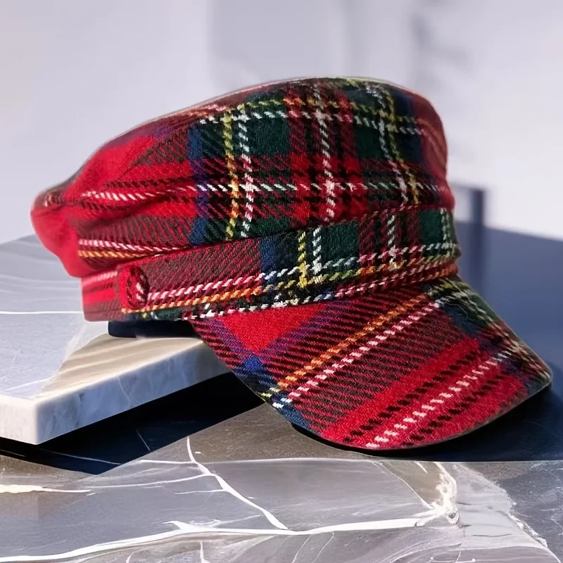 HongLuan zoet geruit patroon baret en krantenjongenspet vrouw, cosplay vrouwelijke accessoires