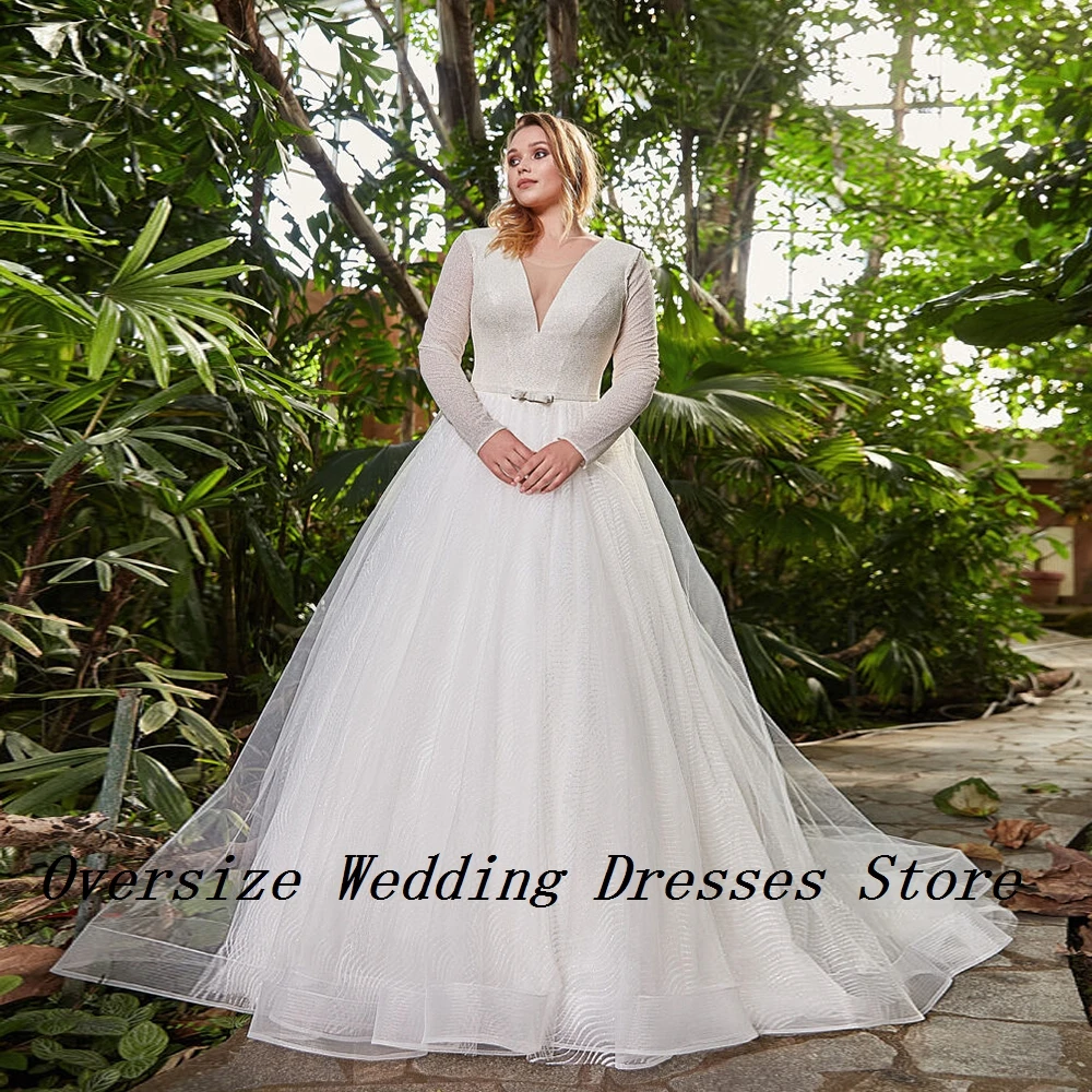 

Plus Size A Line Wedding Dresses with Pleat 2024 Summer New Soft Tulle Bridal Gowns for Women New Lace Up Vestidos De Novia New