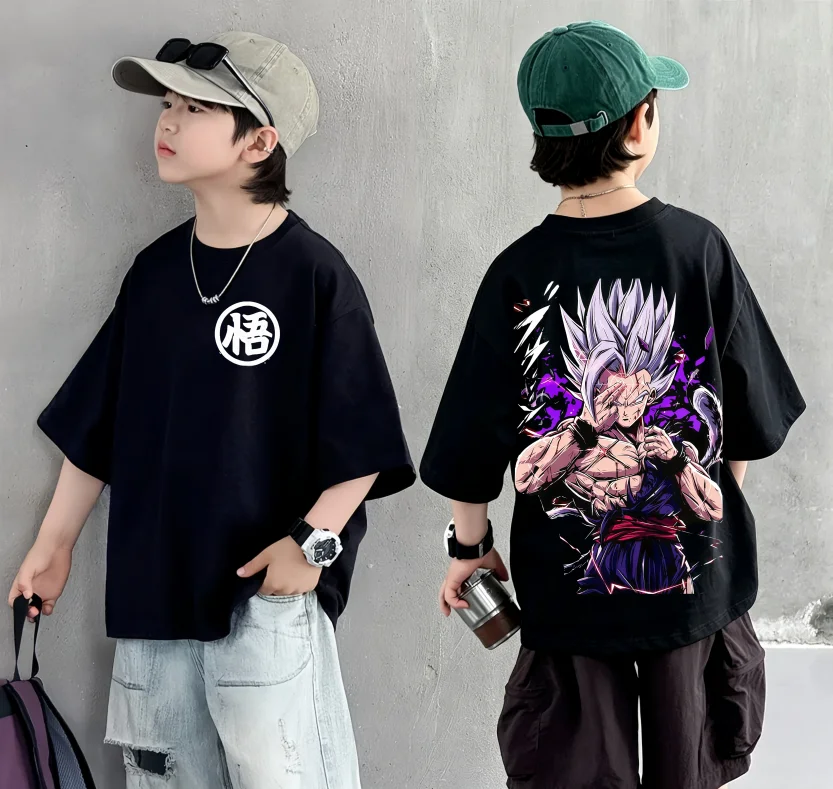 Dragon Ball Retro Classic Rundhals-Freizeit-T-Shirt für Herren, große Größe, Sunprint Kurzarm-Shirt aus 100 % Baumwolle für Jungen und Mädchen – Detail 4