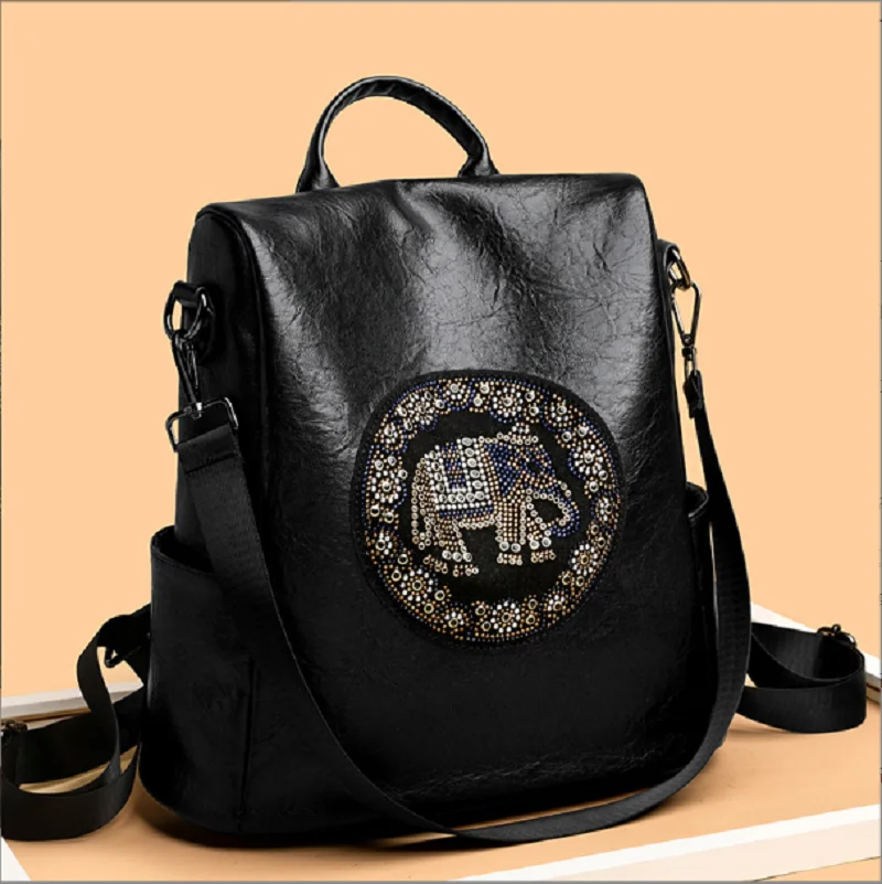 Hot Sale New Fashion Women's Large Capacity Anti Theft Travel Backpacks Soft Leather Shoulder Bags School Bag Crossbody Backpack