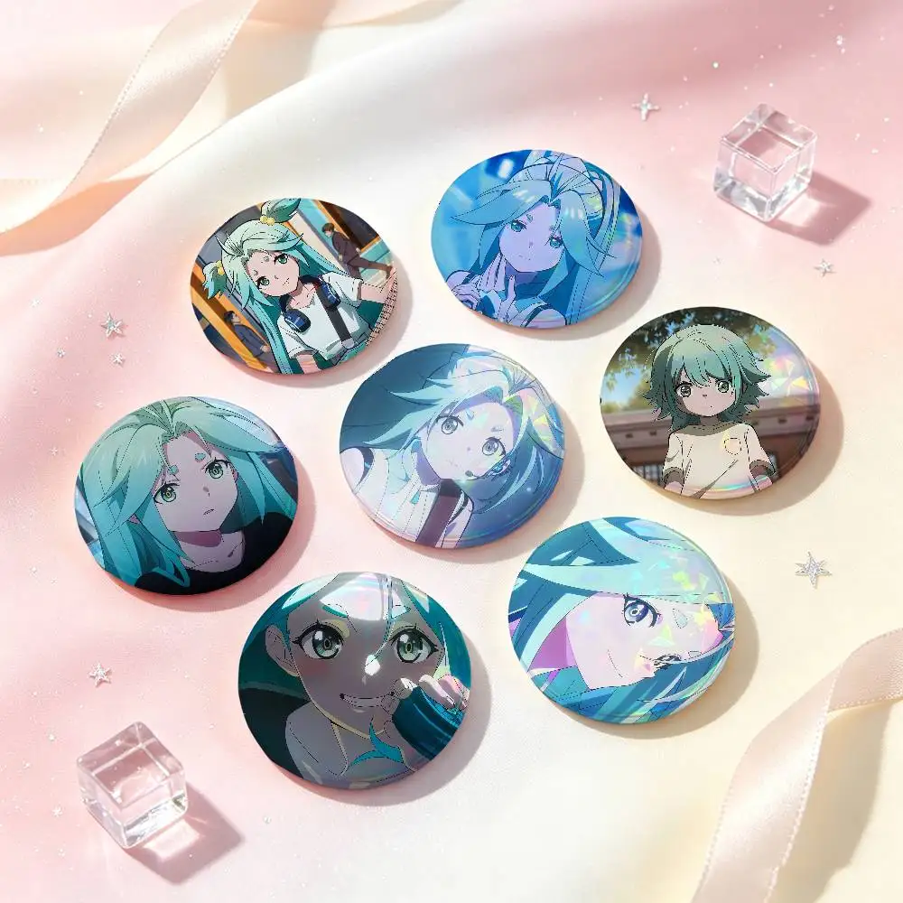 Lucky Cyan Anime Figure Badges Button Round Creative Pin Brooch Badge Bag Decor Accessories Fans Collect Friends Gifts