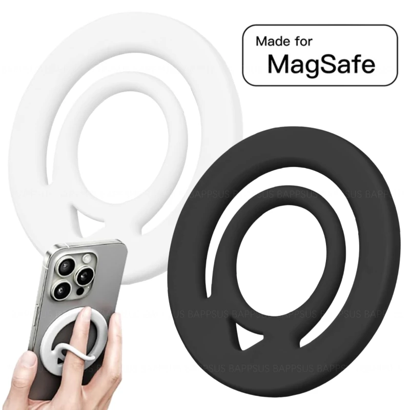 

for Magsafe Magnetic Silicone Soft Finger Strap Phone Ring Holder For IPhone 16 15 Samsung Mi Universal Stand Grip Phone Holder