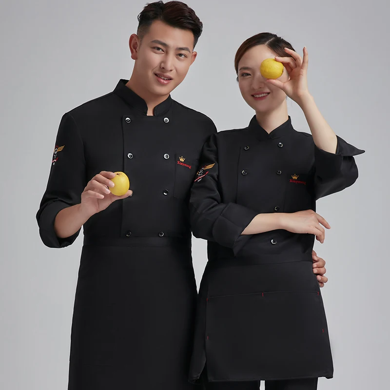 Chef Uniform Voor Mannen Vrouwen Jas Koken Kleding Keuken Westerse Restaurante Hotel Pastry Chef Barbecue Restaurant Custom Logo