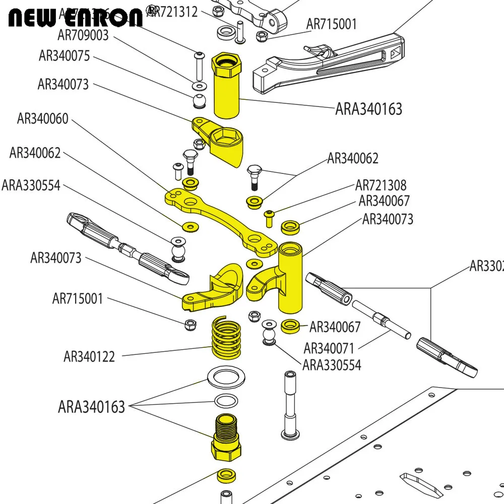 Aluminum 6061 Servo Saver Tube Clamping Nut Steering Assembly for RC 1/7 1/8 ARRMA Kraton Outcast Typhon Infraction Notorious