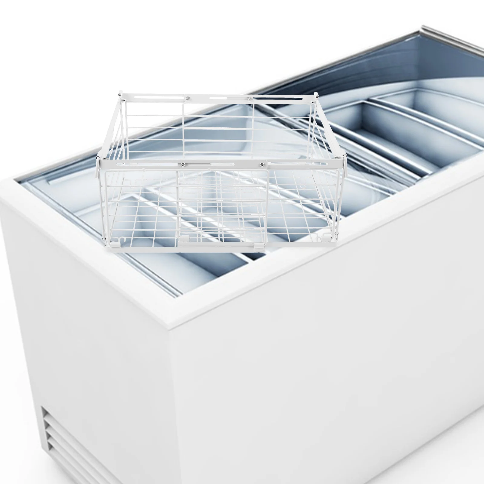 

Adjustable Chest Freezer Storage Baskets Wire Mesh Organizer Stackable Chest Freezer Bin for Kitchen Upright Refrigerator