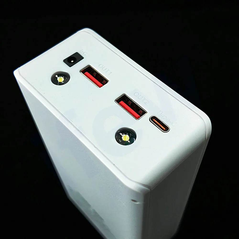 45W Empty Power Bank Case 21700 18650 Battery Housing For Powerbank Charging For Macbook Tablet PC DIY Power Station Box Shell